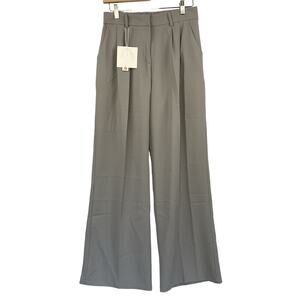 DECIVI Women Medium High Waist Wide Leg Long Business Casual Work Trouser Pants